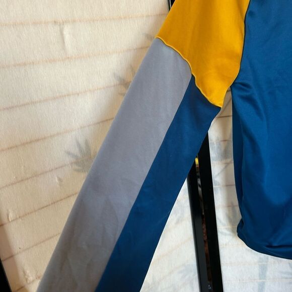 Original Penguin Golf Colorblock Crossover Pullover Blue & Gold Hoodie M - Picture 10 of 12